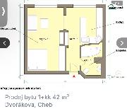 Pron�jem zrekonstruovan�ho 1+1, 39 m2, ul. Dvo��kova, Cheb