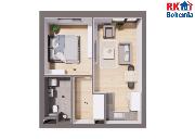 Prodej novostavby bytu 2+kk s balknem, parkovacm stnm a sklepem v Doubravicch, 54,11 m2.