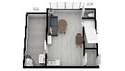 Pron�jem bytu 1+kk + terasa (celkem 81,53 m2), Praha 7 - Hole�ovice, ulice U Uranie
