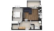 Pron�jem bytu 2+kk/B, 45 m2 + balkon 7 m2, ulice V Honech, Klecany. 